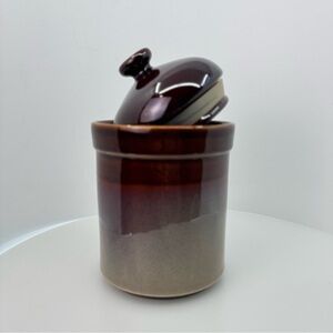 Vtg Sango Nova Brown Canister w/ Lid Stoneware Discontinued Kitchen Storage y2k